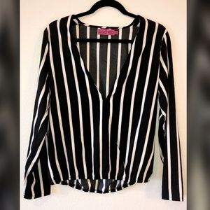 Black and white blouse